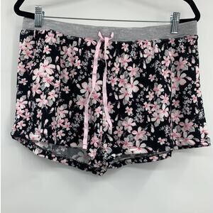Pillow Talk by Rene Rofe Womens Shorts Floral Stretch Super Soft Black Pink XL